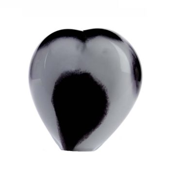 Urn Heart - Memory Line Heart | Large 600 ml | Opaque Black White