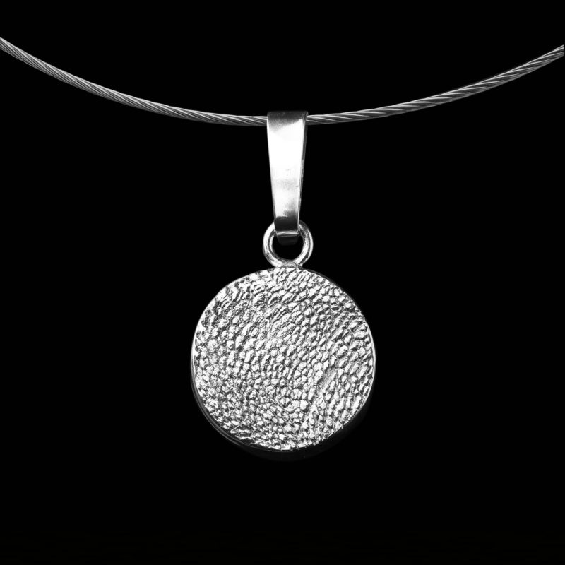 Runder Fingerabdruck-Anhänger - Sterling Silber