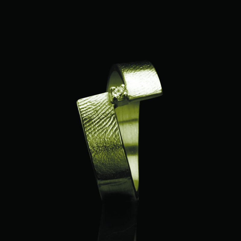 Fingerprint Ring - mit Chaton und Stein | Gold